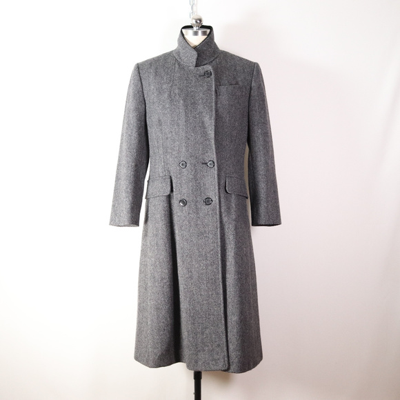 ❌SOLD❌vintage 70s herringbone tweed wool coat M - Picture 3 of 8